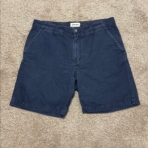 Taylor Stitch Men's Cotton Linen Blend Navy Shorts 32